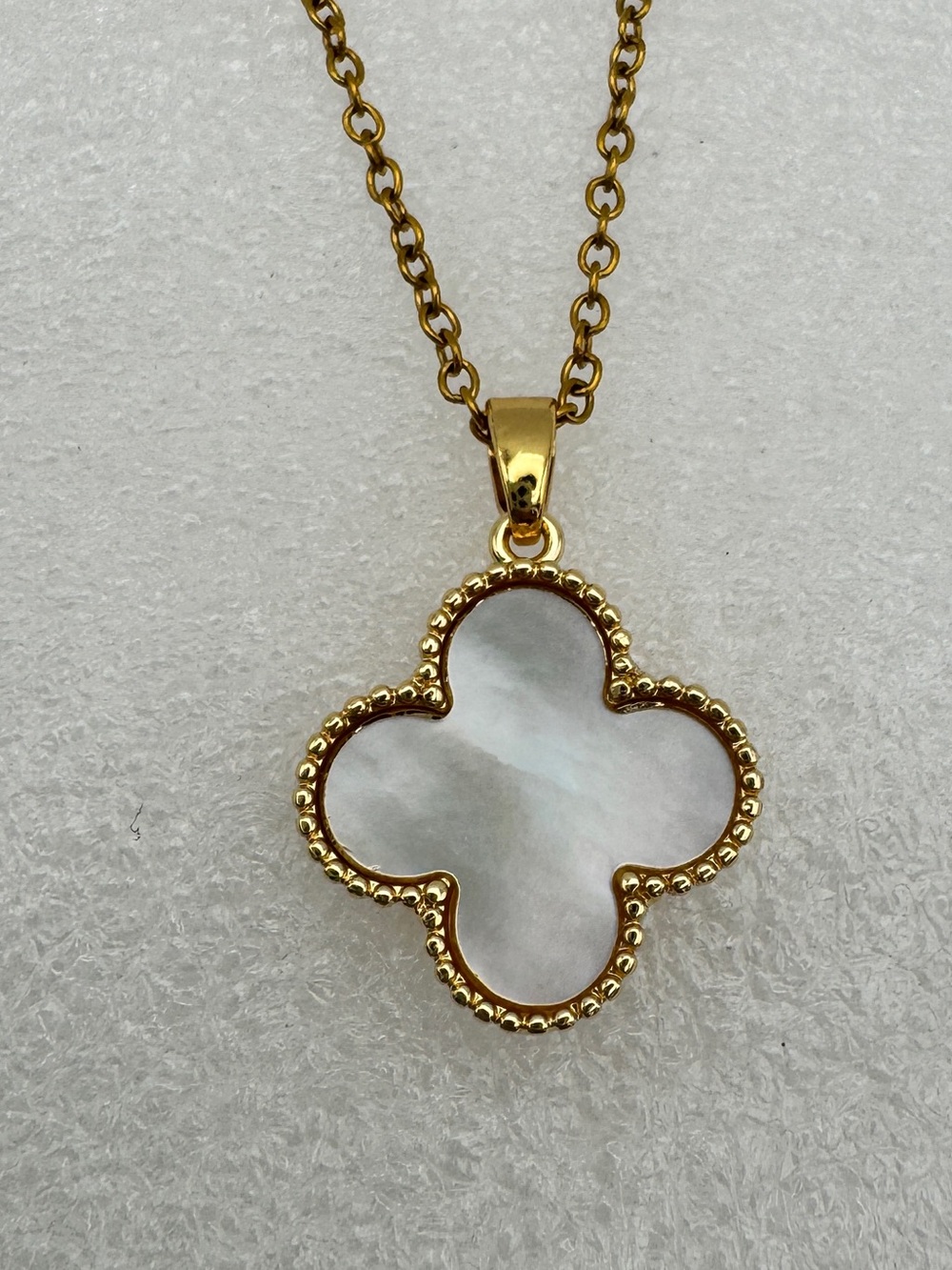 Fashion Jewelry real MOP clover pendent with stainless steel necklace